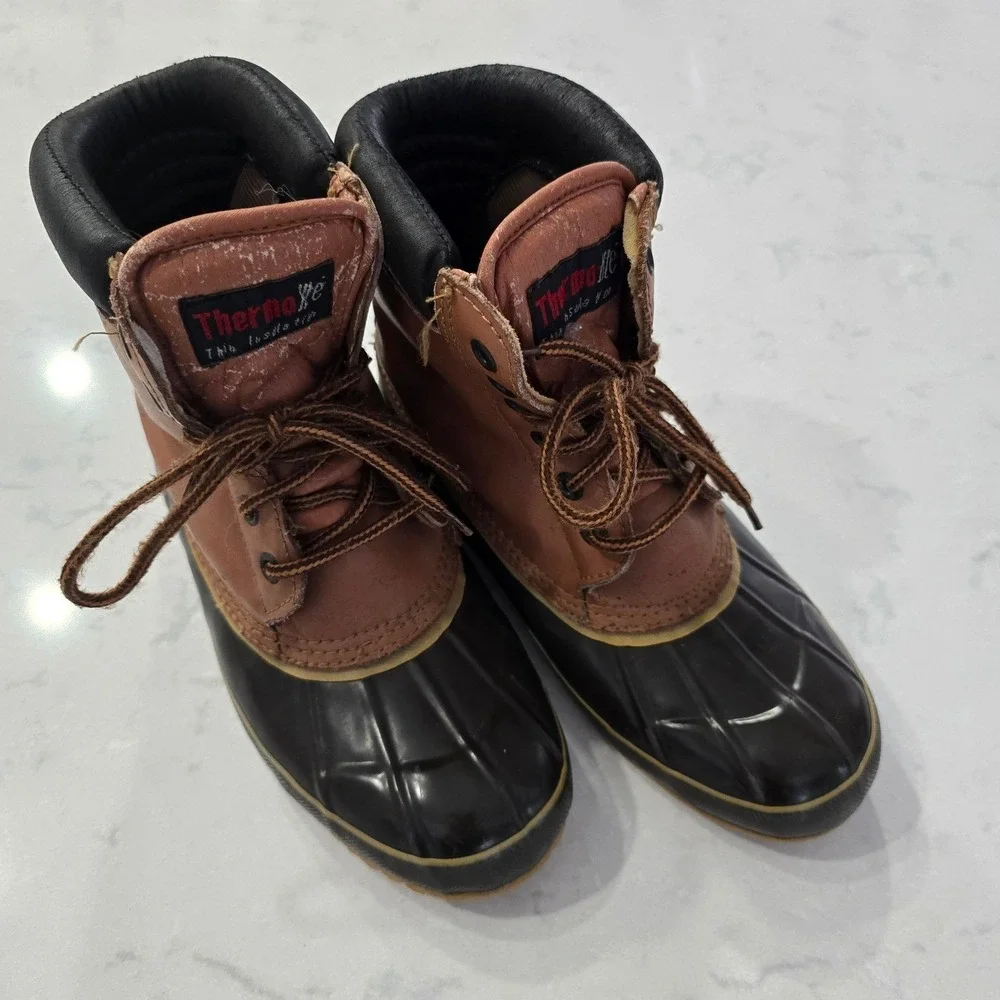 BackTrail Leather Duck Boots | Thermolite Insulated Waterproof Rain/Snow Size 7